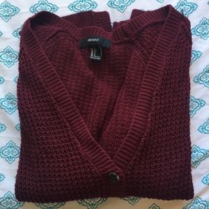 Maroon Knit Cardigan
